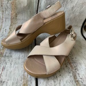 Dasko pearl white platform sandals